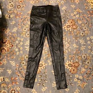 Black leather leggings